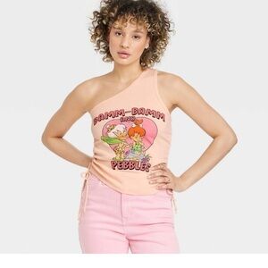 Flintstones Pebbles & Bamm-Bamm Peachy One Shoulder Top